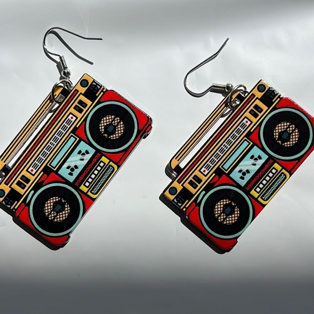 Retro Boombox Earrings - Picture 4 of 5